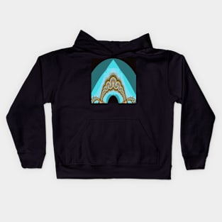 turquoise and gold art-deco Kids Hoodie